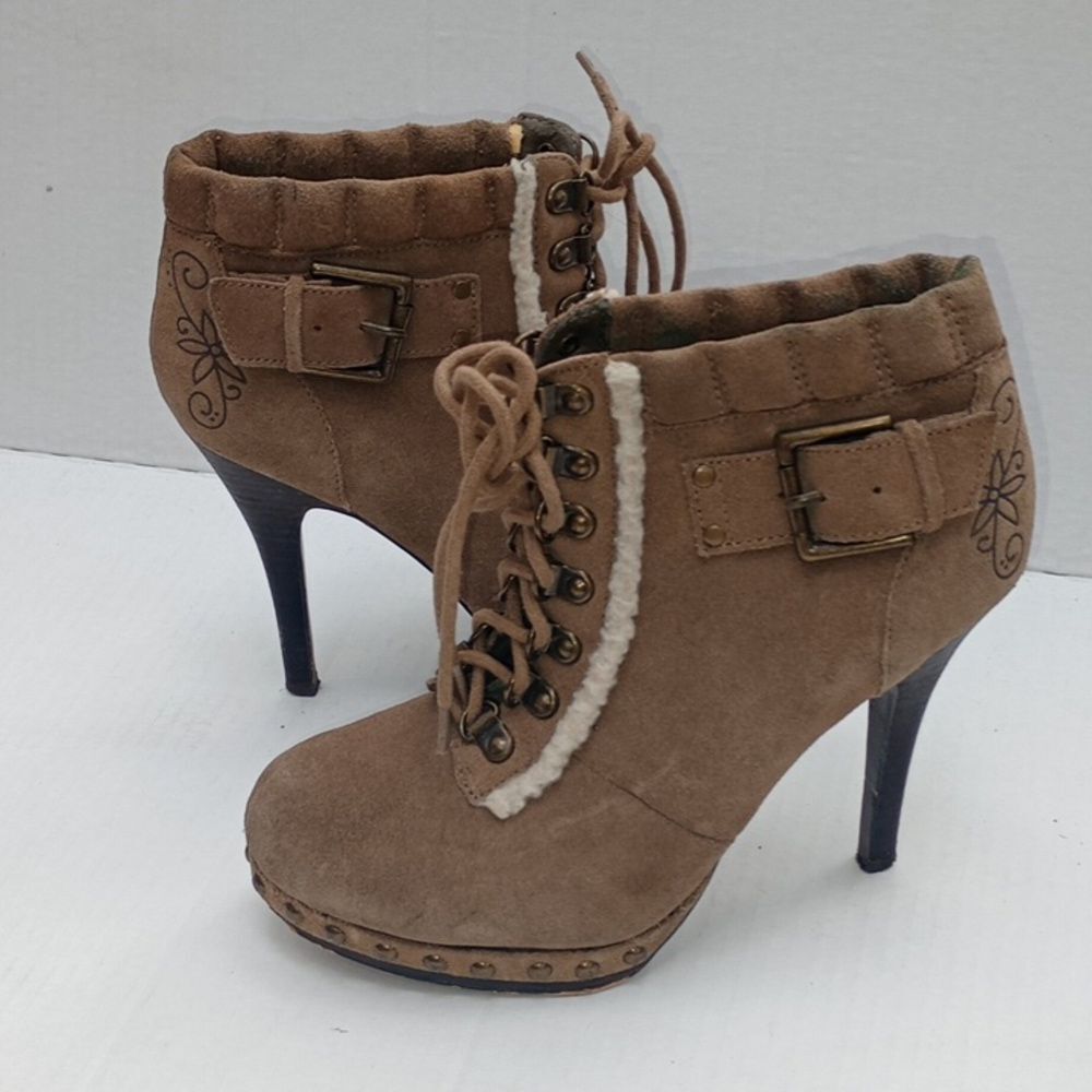 Size 8 Nine West Joss Stone Vintage NWOSOJOSS Suede Ankle Boots studs
